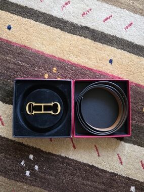 Carolina Herrera Black Leather Belt